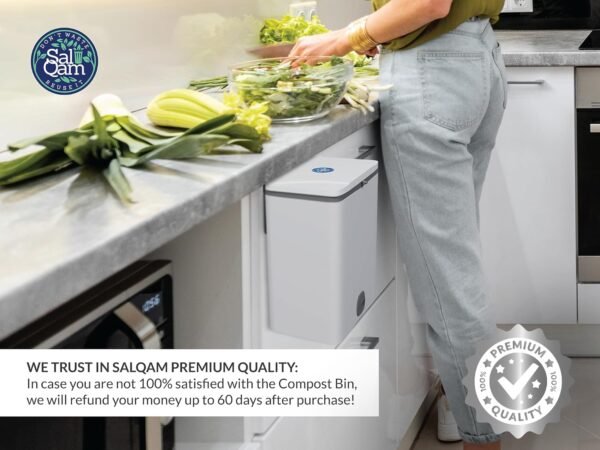 Compost Bin Hang Over Cabinet Doors for Kitchen - Lightweight & Stable Indoor Trash & Compost Bin - 10 L /2.4 Gallon Capacity - Removable Inner Bucket Kitchen Compost Bucket - Image 7