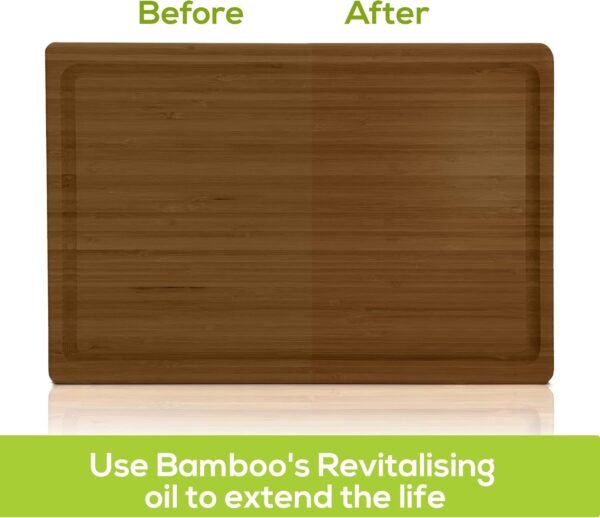 Utopia Kitchen Extra Large Bamboo Cutting Boards for Kitchen with Juice Groove, Wood Chopping Board for Countertop, Thick Durable Cutting Board for Meat, Vegetables & Fruits (1, Brown, 16" x 10") - Image 8