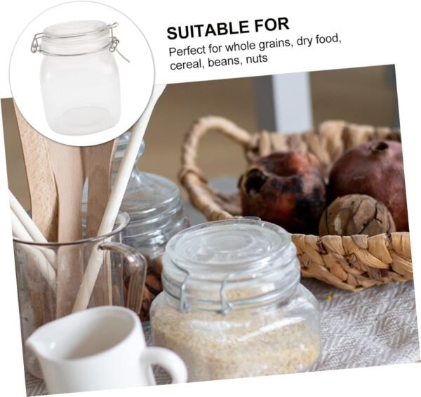 BESTOYARD Seal Pot Food Container Sealed Tea Canister Mason Jar Canning Jars Candy Containers Heavy Duty Bucket Food Storage Containers Bathroom Bin Glass Jar Glass Containers - Image 8