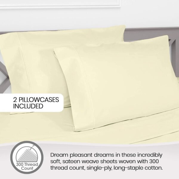 Whisper Organics Pillow Cases - 100% Organic Cotton Pillow Cases - Envelope Enclosure Type Pillowcase Set of 2-300 Thread Count Sateen Weave - GOTS Certified, Natural Color (Queen Size) - Image 5