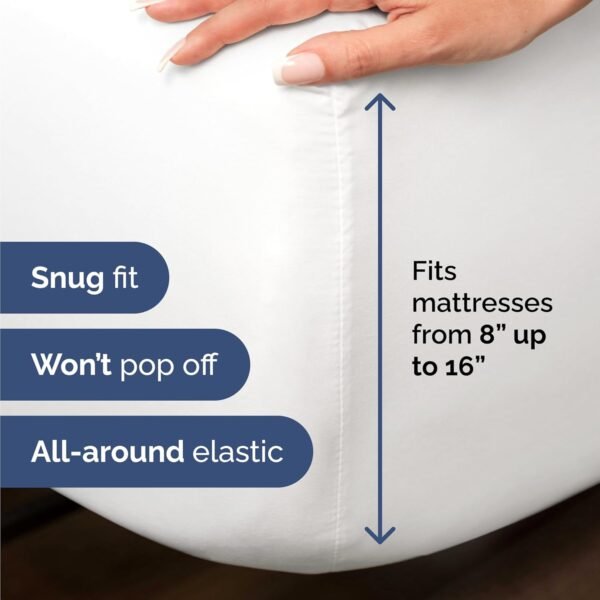 Bamboo Sheets King Size - Cooling Sheets King Size - 100% Bamboo Derived From Rayon - Deep Pocket Bamboo Sheets - Luxury King Bamboo Sheet Set - Super Soft Bamboo Sheets - King Bamboo Sheet Set, White - Image 6