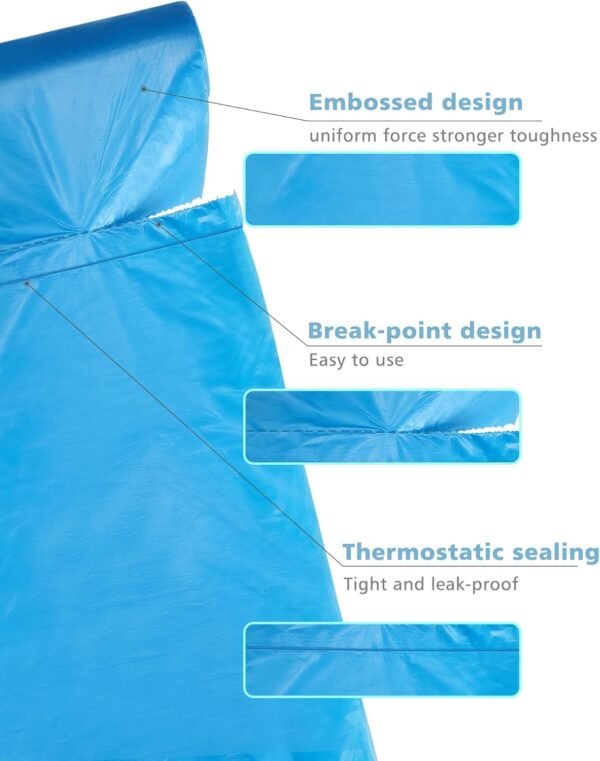 Compostable Trash Bags 4 Gallon 200 Packs,AYOTEE Biodegradable Trash Bags,Blue Recycle Bags,No leak Small Trash Bags,Small Garbage Bags 4 Gallon Trash Bags Unscented,4-6 Gal Bathroom Trash Bags - Image 6