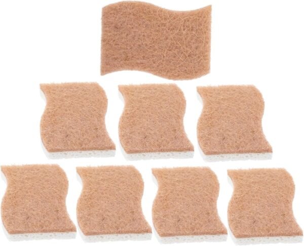 9pcs Kitchen Dish Sponge Dishwashing Scrubber Sink Cleaning Sponges Natural Dish Sponge Bowl Wash Sponges Dish Cleaning Sponges Kitchen Cleaning Sponges Scrubber Pads Work on Sisal