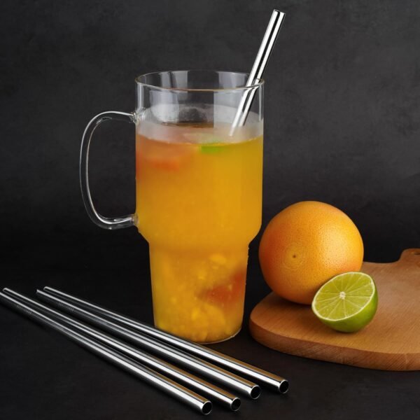 Tomorotec 8-Pack Stainless Steel Straws Fit for 40oz Stanley Tumblers, 12" Metal Straws for Stanley Cup with 1 Brush, Reusable Drinking Straws for Smoothies, Milkshakes, Dishwasher Safe & BPA-Free - Image 4