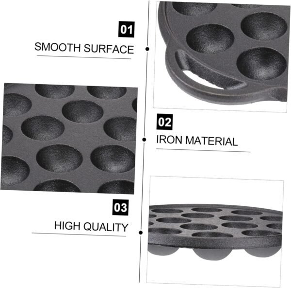 1 Set Snail Wok Kitchen Cookware Baking Trays for Oven Griddle Pan Kitchen Frying Pan Escargot Baking Dish Mushroom Pan Escargot Plate 12 Holes Kitchen Pan Black Iron - Image 9
