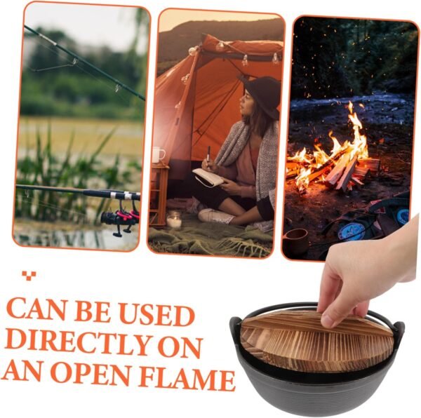 Stew Soup Pot Outdoor Cookware Camping Cooker Pot Cast Iron Japanese Nabe Smooth Surface Easy Care - Image 3