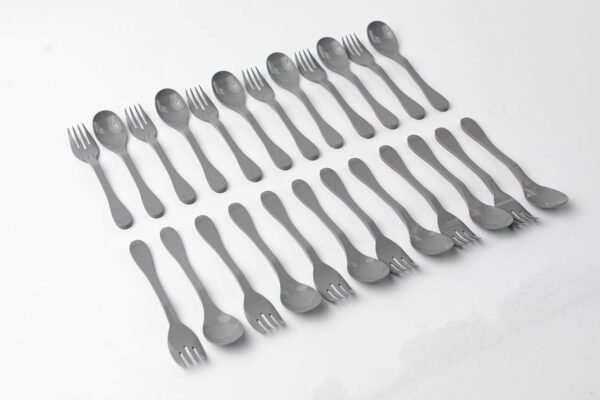 Knork Eco Plant Based 24 Pack Reusable Bamboo Flatware Set (GREY)