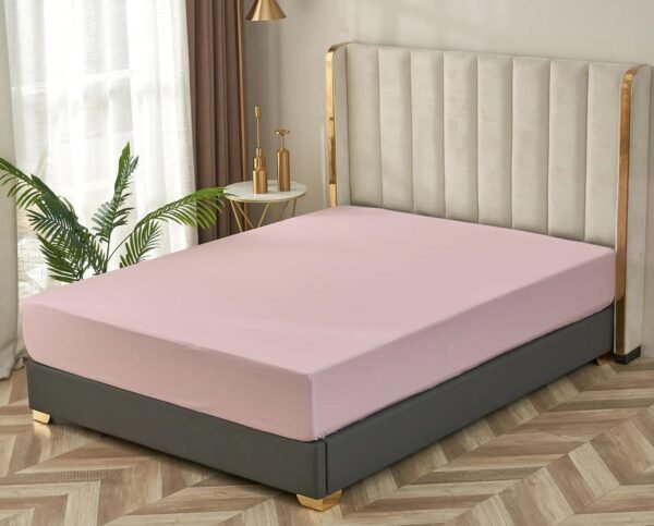 1PC Fitted Sheet| Organic Cotton| 1000 TC| | Twin Size (39"X75") with 24" INCH DEEP Pocket| Skin Friendly|Comfy & Very Soft| Wrinkle Free| Peach