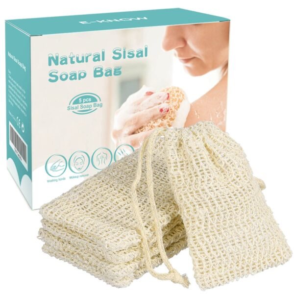 Soap Bag, 5 Pack Natural Sisal Soap Saver, Zero Waste Plastic-Free Soap Net, Foaming and Drying The Soap, Massage, Peeling - Image 7