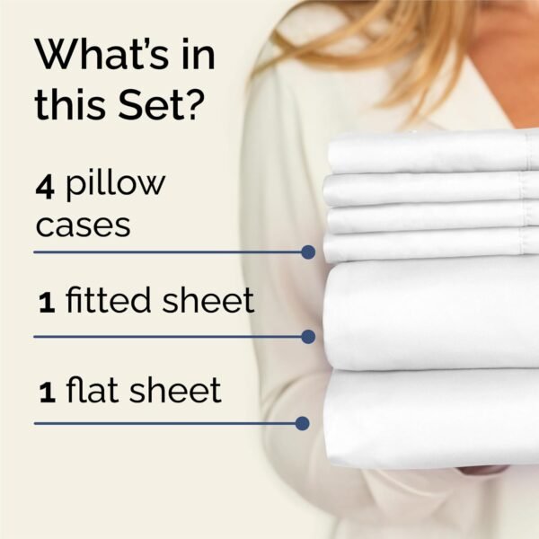 King 6 Piece Sheet Set - Breathable & Cooling Bed Sheets - Hotel Luxury Bed Sheets for Women, Men, Kids & Teens - Comfy Bedding with Deep Pockets & Easy Fit - Soft and Wrinkle Free - King White Sheets - Image 2