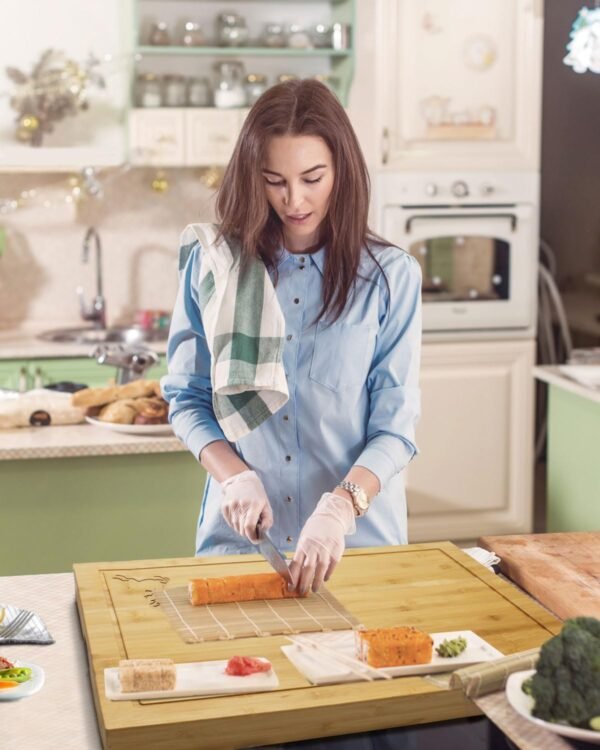 Noodle Board Stove Cover, Wellrain Bamboo Cutting Board Stove Top Cover with Handles for Electric Stovetop Gas Burners RV Sink Cover (Lucky Deer Design) - Image 7
