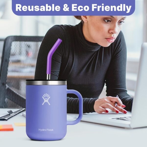 Replacement Straw Fit for 6 oz, 8 oz, 10 oz, 12 oz Tumbler-4-Pack Tumbler Straws Short Stainless Steel Straws with Silicone Tips, BPA Free - Image 6