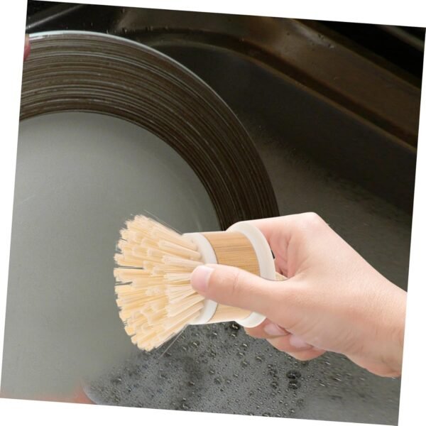 Dish Scrub Brush For Kitchen Sink Natural Washing Dish Brush Scrubber For Household Cleaning Cast Iron Brush Pots Pans And Vegetable White - Image 5