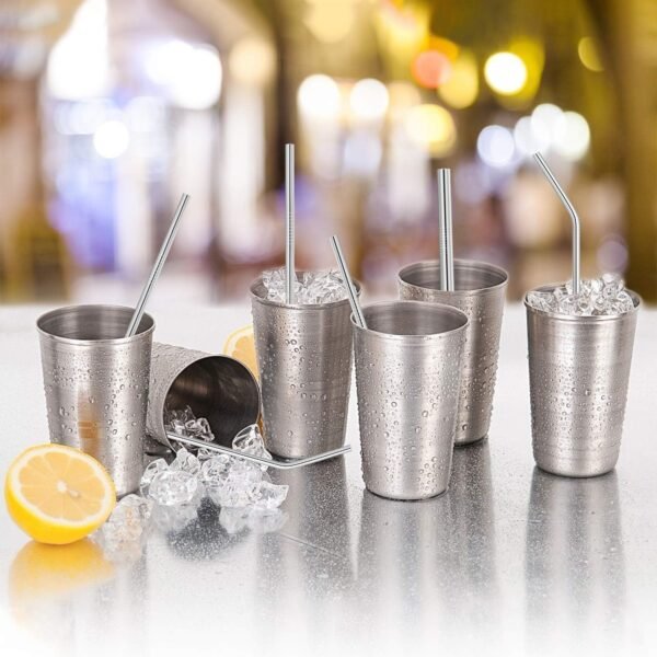 Hypermotion Stainless Steel Straw, Food Grade Reusable Metal Drinking Straw Set with 2 Cleaning Brushes and Carry Pouch for Smoothie, Milkshake, Cocktail and Hot Drinks - Image 4