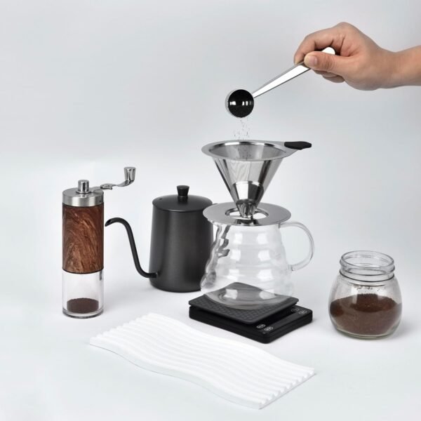Pour Over Coffee Dripper Stainless Steel Reusable Filter Paperless Cone Coffee Maker Dripper for 1-2 Cup - Image 4