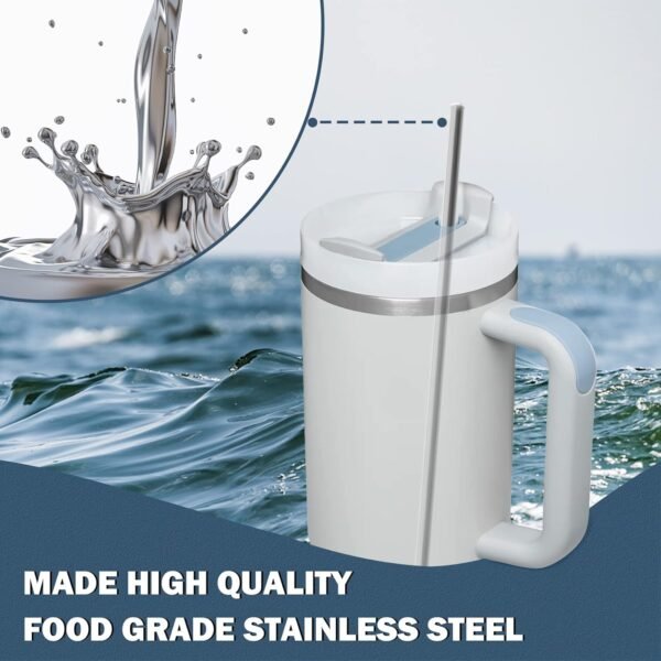 for Stanley Quencher 40oz Tumbler 6x Metal Stainless Steel Straws, 12inch Replacement Extra Long/Tall Straws for Stanley Cup 40oz Drinking Reusable Accessories (3x Straight & 3x Bent) - Image 4