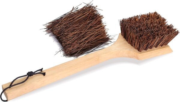 All-Natural Wooden Grill Cleaning Brush and Scraper | Solid Wooden Handle | Non Scratch Palmyra bristles | Metal Bristle Free | Plastic Free | Safe BBQ Grill Scrubber for Outdoor Grill - Image 7