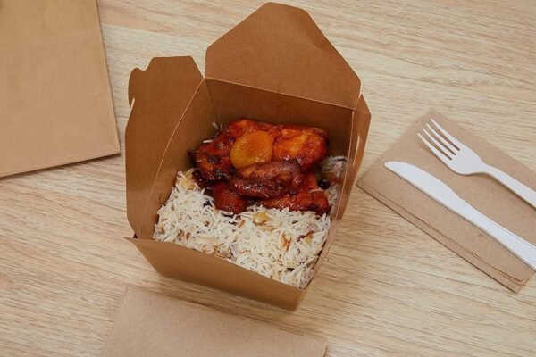 Take Out Food Containers 45 oz Kraft Brown Paper Take Out Boxes Microwaveable Leak Grease Resistant Containers - To Go Containers Restaurant, Catering, Food Truck - Recyclable Lunch Box #8 (50) - Image 7