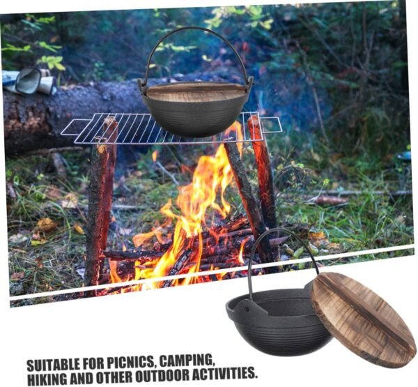 Japanese Sukiyaki Hot Pot Camping Cookware Hotpot Fondue Pot Soup Pot Cooking Pasta Skillet Warmer Casserole Shabu Pot Shabu Pan Outdoor Picnic Cookware Home Pot Japanese Pot Iron - Image 4