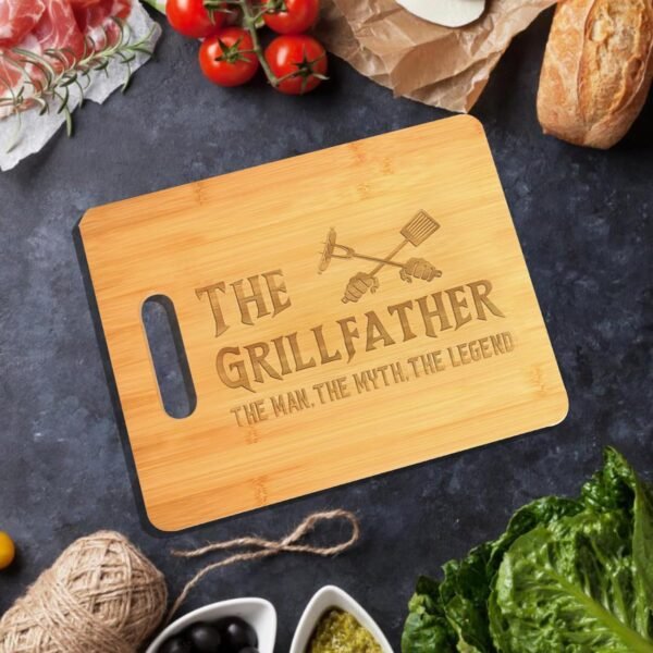 Gifts for Dad Bamboo Cutting Board- Dad Birthday Gift Christmas Gifts for Dad from Daughter Son- Grilling Gifts for Men Best Dad Ever Gifts - Image 6