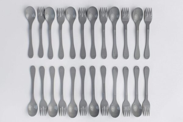Knork Eco Plant Based 24 Pack Reusable Bamboo Flatware Set (GREY) - Image 2