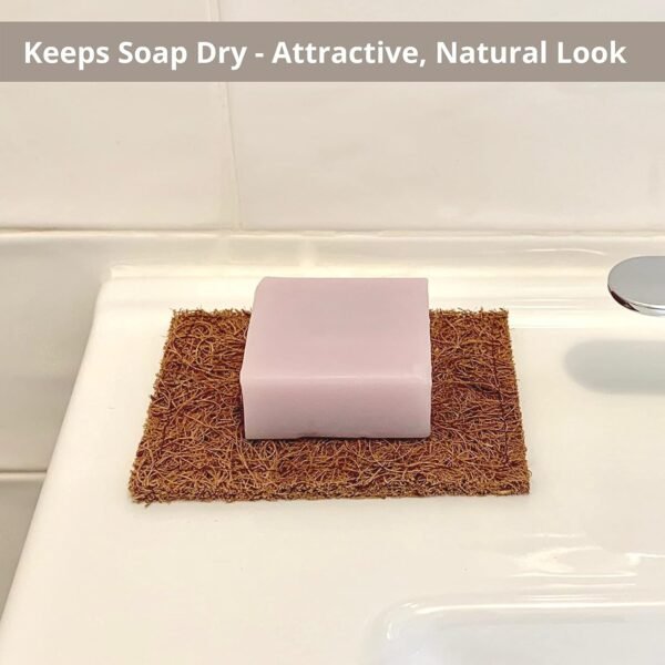 Marasol Soap Saver and Scrub Pad (2) | Coconut Fiber - Compostable | Plastic Free - Zero Waste | Bar Soap Holder | Tough Non-Scratch Scour Pad | Vegetable Brush | 2-Pack - Image 5