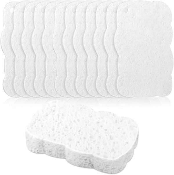 12pcs Premium Heavy-Duty Household Cleaning Sponges Scratch-Free, Multi-Purpose Dish Scrub Sponges Reusable for Home Kitchen Cookware Bathroom, Safe Healthy Scrubbing Sponges Durable