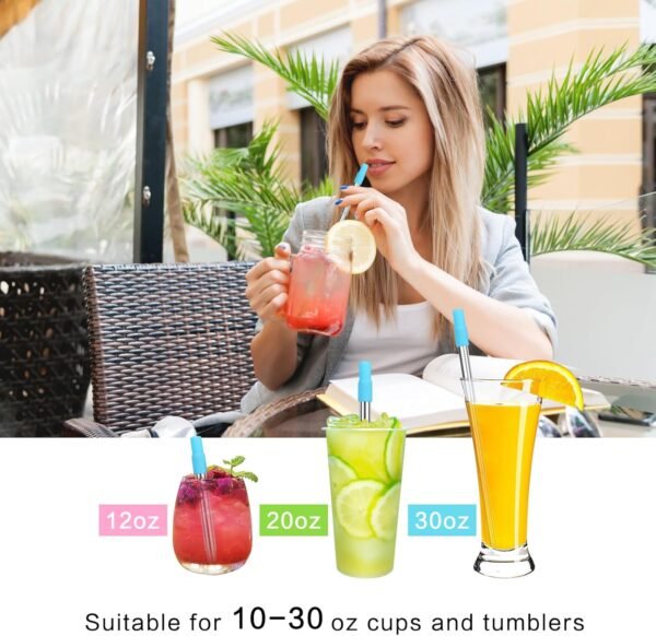 FYY Reusable Straws with Case - 1 Pack Collapsible Stainless Steel Travel Straws with Cleaning Brush & Silicone Tips Portable Telescopic Drinking Straws with Keychain Ring, Cruise Ship Essentials 1P-2 - Image 4
