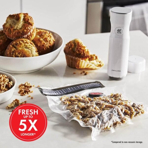 ZWILLING Fresh & Save Set 20-pc Vacuum Sealer Bags, 1 Gallon, Reusable Food Storage Bags for Meal Prep, Reusable Snack Bags, Reusable Sous Vide Bags, 15x11.2x5.7'', Dishwasher Safe , Medium, Clear - Image 9
