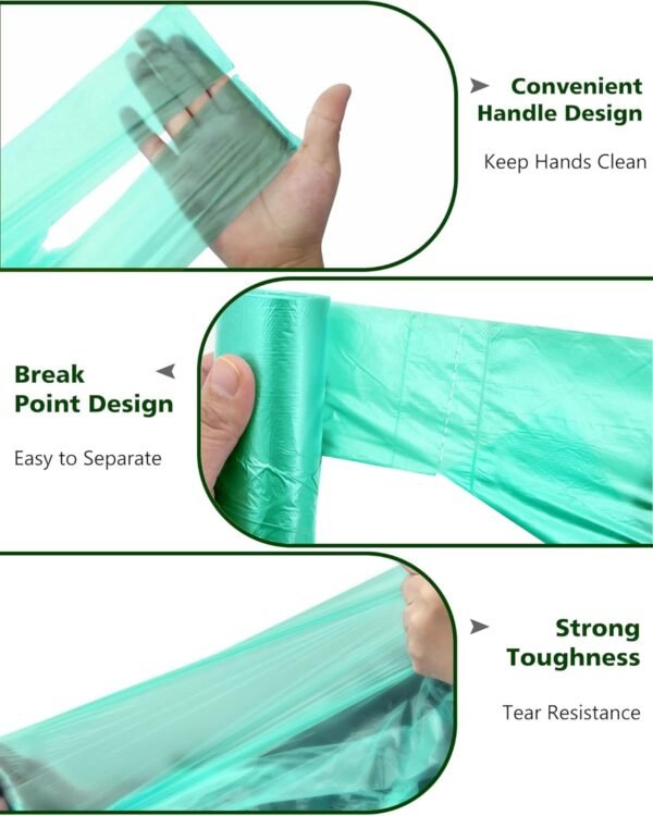 AYOTEE Biodegradable 4 Gallon Compostable Trash Bags, 140 Count, Unscented, 15-23 Liter Capacity, 4-6 Gallon Trash Bags, Suitable For Small Trash Cans, Liners - Image 5
