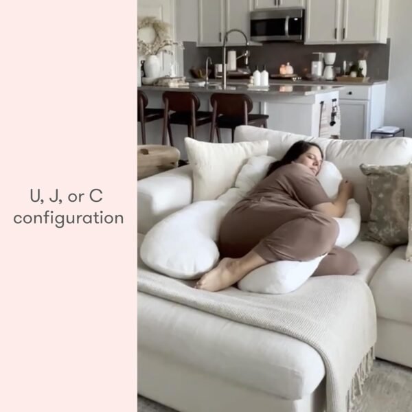 Newton Baby New and Improved Premium Pregnancy Maternity Pillow with Cotton Surface, 50% More Memory Foam and Fiber Clusters for Complete Support, U-Shaped with Removable Washable Cover - Image 3