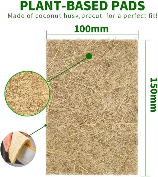 Natural Scoring Pads (５Pack) - EMIN Non Scratch sisal Biodegradable Cleaning Sponge pad - Scrubbing Pad for Kitchen Cleaning, Dishes and Pots - Eco Friendly - Image 3
