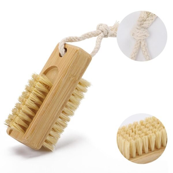 Nail Cleaning Brushes for Fingernails 2-Sided Non-Slip Brush with Hanging Rope Wooden Nail Brushes 4 Pack - Image 6