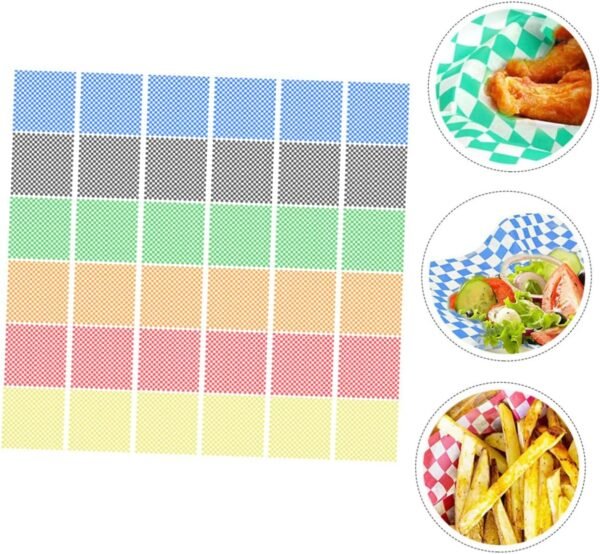 240pcs French Fries Wraps Beeswax Paper Sandwich Beeswax Wraps Food Wraps Beeswax Wraps for Food Beeswax Wraps for Packing Food Wrapper Food Beeswax Wraps Oil Proof Wraps Papers - Image 5