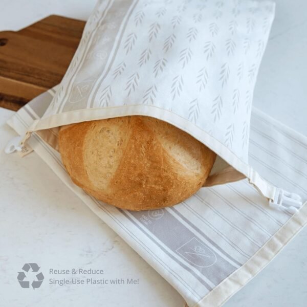 Reusable Bread Bags for Homemade Bread (2 Pack) - Cotton Beeswax Bags for Bread, Sourdough Bread Bags, XL Beeswax Bread Bag, Beeswax Bread Bags for Homemade Bread Sourdough Storage Bag, Sourdough Bag - Image 4