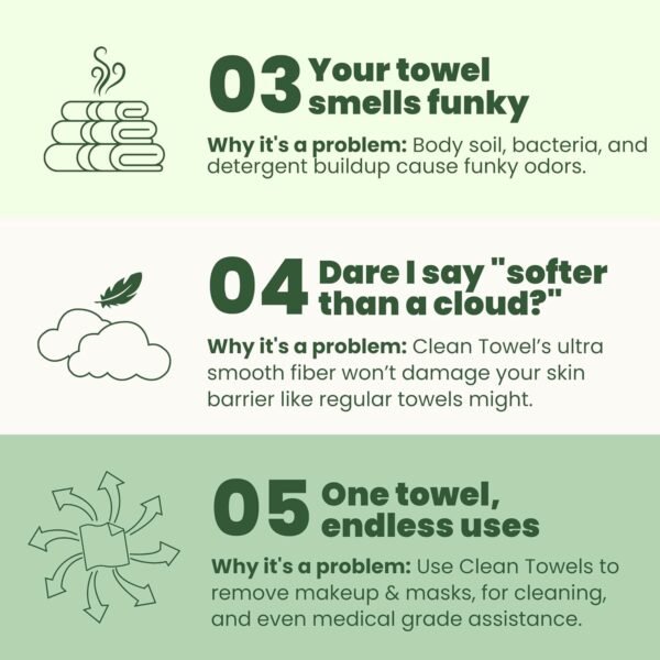 Clean Skin Club Bamboo Viscose Clean Towels XL, World 1ST Biodegradable Face Towel, Disposable Dry Makeup Removing Wipes, Super Soft for Sensitive Skin (50 Count/Single Box) - Image 3