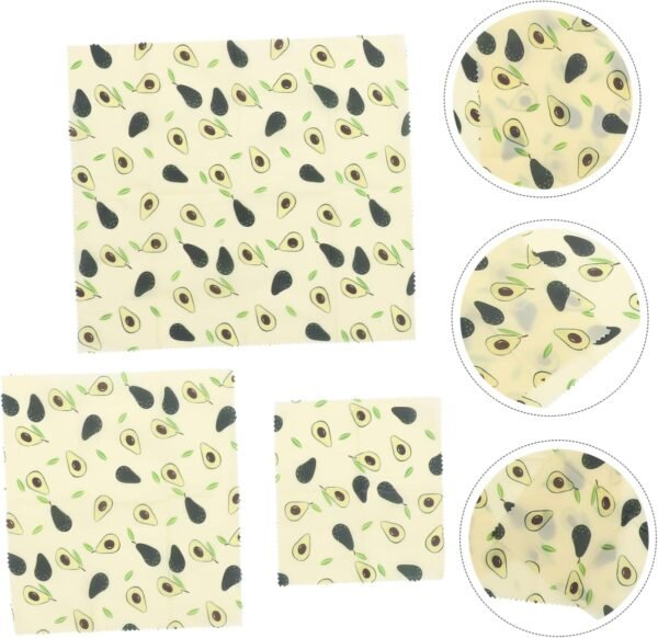 Abaodam 9 Pcs Beeswax Food Wraps Beeswax Covers Grease Resistant Wrapper Reusable Wax Wraps Beeswax Cloth Beezewax Beeswax Cling Film Wax Wrapping Paper Cotton Stencil Food Grade - Image 6