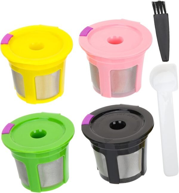 OSALADI 2sets Coffee Machine Filter Cafe Capsule Syrup Kettle Reusable Coffee Filter Machines Coffee Electric Coffee Filters Packets Pour Espresso Ground Coffee Filter Coffee Maker 4pcs*2 - Image 6