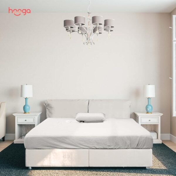Hooga Grounding Sheet, Organic Fitted Grounded Sheet for Improved Sleep, Pain Relief - Earth Connected Bedding 60”x80”x15” Queen Size, Pure Silver Fiber and Cotton, Grounding Cord Included. Off White - Image 5