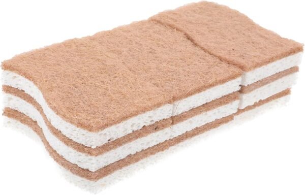 9pcs Kitchen Dish Sponge Dishwashing Scrubber Kitchen Cleaning Sponges Bowl Wash Sponges Wok Sponge Scrubber Pads Scouring Pad Dish Cleaning Sponges Natural Kitchen Sponges Sisal