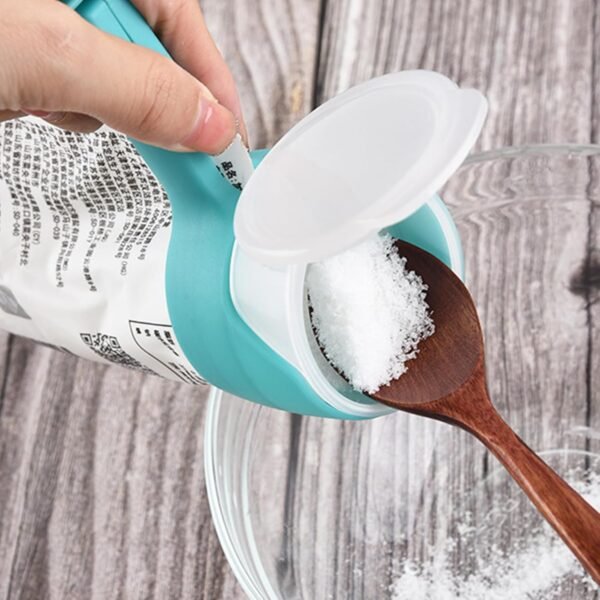 4PCS Bag Clip with Pour Spout Bag Clip with Dump Port Snack Chip Bag Plastic Cap Food Clips Reusable Plastic Cap Sealer Clips - Image 6