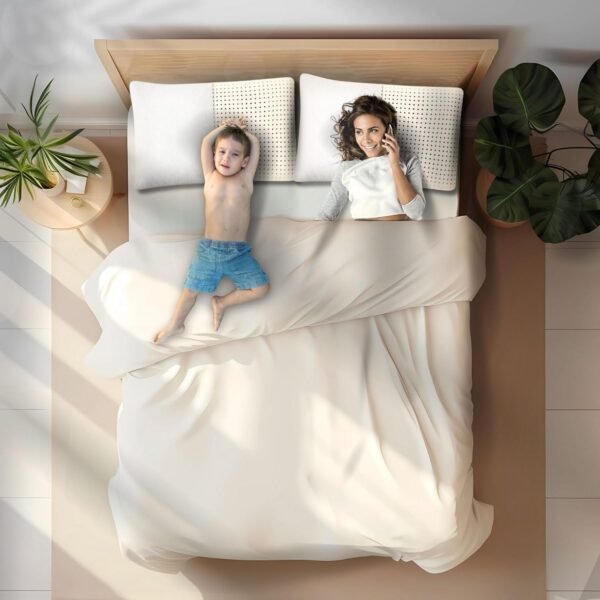 OrganicTextiles DS Latex Pillow with Organic Cotton Cover (Standard Size, Medium) GOTS Certified, Bed Pillow for Sleeping, Neck Pain Relief Help, Head Support, for Side Back Stomach Sleeper - Image 8