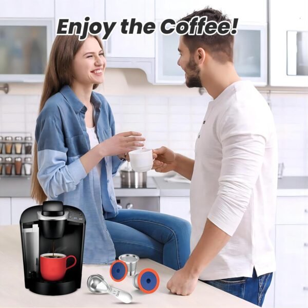 Stainless Steel Reusable K Cups for Keuring 2.0& 1.0, Reusable Coffee Pods for Keuring Coffee Maker,2 Pack Reusable K Cups with 1 Pack Coffee Scoop, Permanent K Cup Filters （2Pack) - Image 7