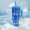 Meoky Tumbler with Handle and Straw for Women: 40 oz Stainless Steel Insulated Tumbler with Lid and Straw 100% Leakproof for Car Cup Holders - Travelers Commuters Workers, Van Gogh - Image 7