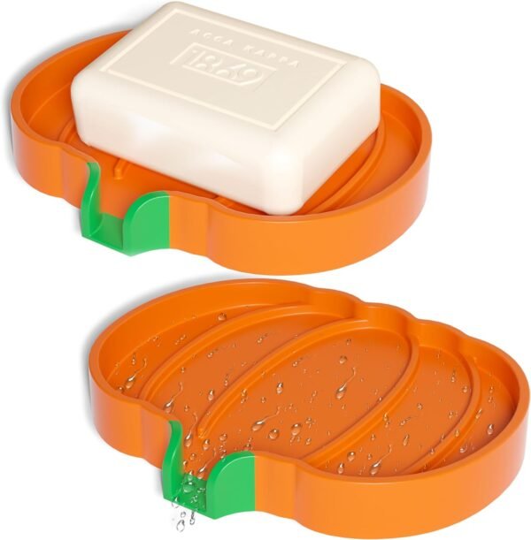 2-Pack Self Draining Soap Holder, Premium Silicone Soap Dish, Soap Saver for Shower, Bathroom, Kitchen, Bath Tub, Sponges,Keep Soap Bars Dry Easy Clean,Extend Soap Life