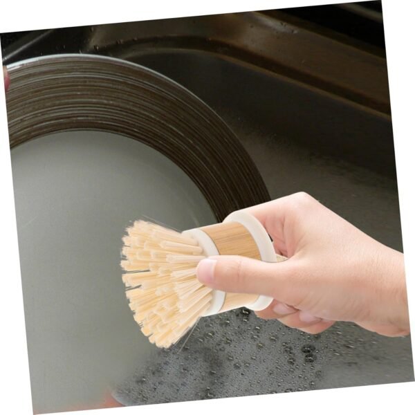 Dish Brush Wok Brush Dish Scrub Brush Pot Scrubber Dish Scrubber Brush Natural Dish Brush With Handle For Kitchen Cleaning Dishwashing Scrubbing Pots Pans White - Image 6
