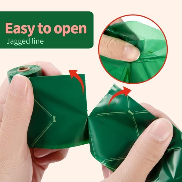 Biodegradable Dog Poop Bags, Large Leak Proof Poop Bags, Strong & Sturdy Bags for Dogs, Doggie Bags, Cats Litter Bags,Trash Bags for Pets， 120 bags with Holder and Hook - Image 4