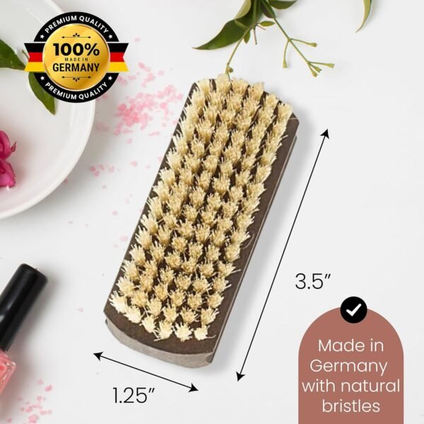 Since 1869 Hand Made In Germany Thermo Beech Wood Light Bristle Nail and Hand Brush - Image 5