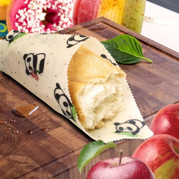 Reusable Beeswax Wrap S, M, L. Pack of 3 Beeswax Food Wraps with Animal Print. Washable Reusable Beeswax Food Wrap for Sandwiches, Dough Covering. Organic Beeswax Wraps for Food Reusable - Image 8