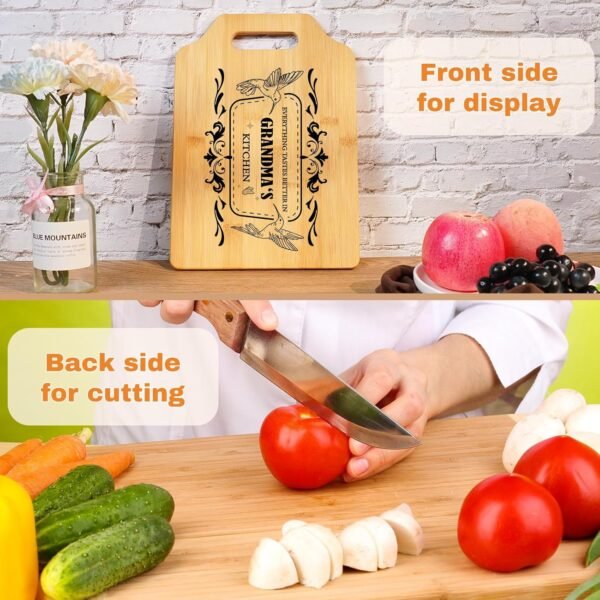 Gifts for Grandma, Grandma's Birthday Gifts, Engraved Bamboo Cutting Board 11"L x 8.5"W x 0.39"Th - Best Grandma Gifts from Daughter Son for Grandmas Birthday, Thanksgiving, Christmas. - Image 7